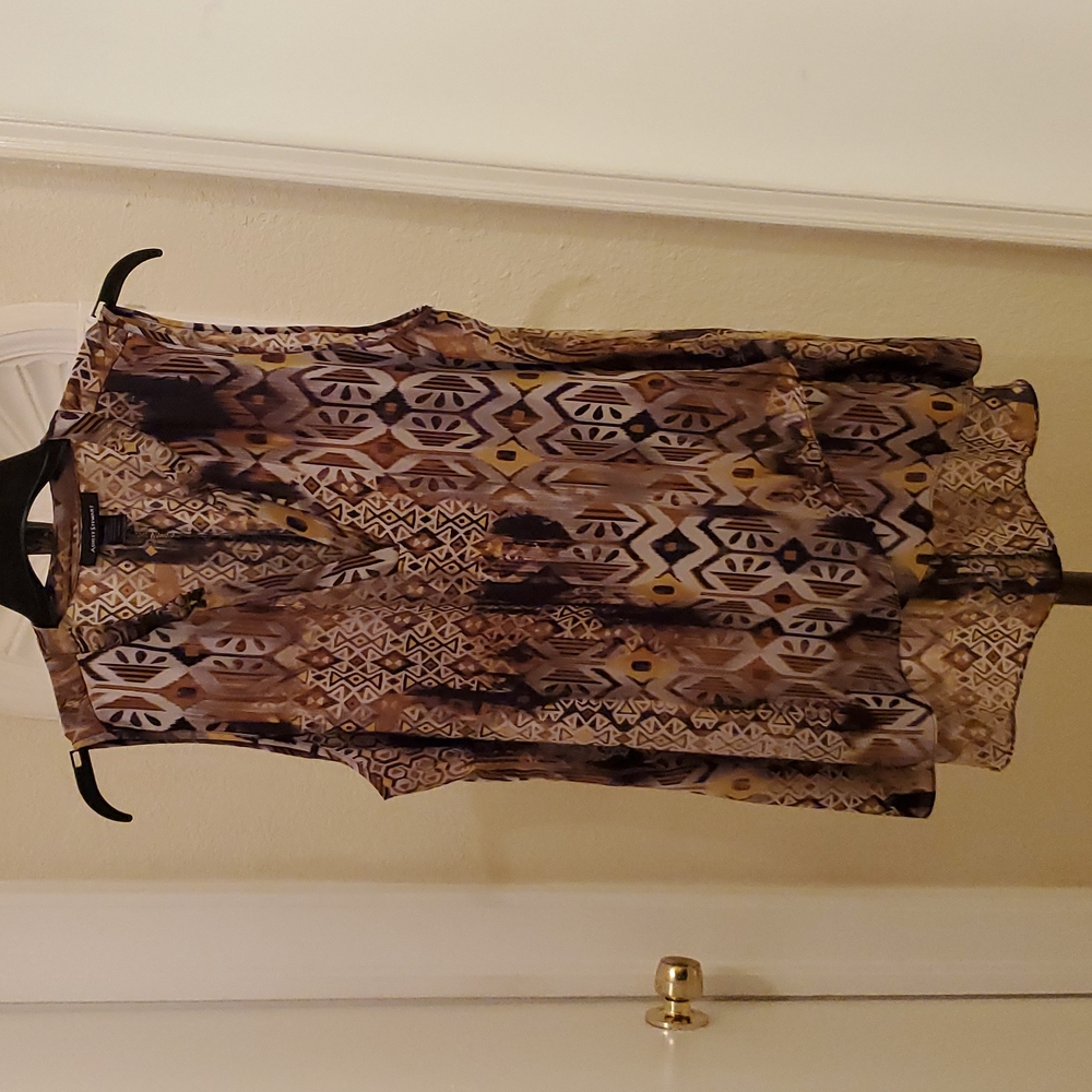 Ashley Stewart 14/16W, V-neck, multi colored 100%Polyester top